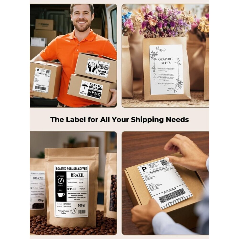 4"x6" Direct Thermal Printer Label, Shipping Labels Compatible with Rollo - Picture 8 of 8